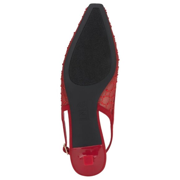 79$ I.N.C. International Concepts Gemini Mid Heel Slingback Pumps Size 8.5 Red - Picture 2 of 2